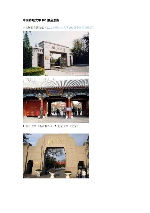 中国内地大学100强全景图