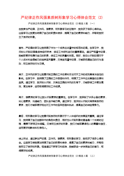 严纪律正作风强素质树形象学习心得体会范文 (2)3篇