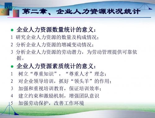 人力资源统计学 第二章  企业人力资源状况统计