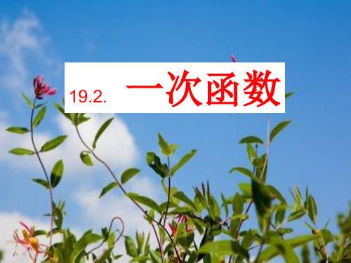 人教版八年级下册 19.2 一次函数 课件(共74张PPT)