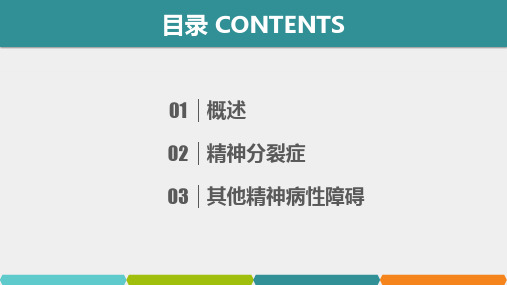 变态心理学第3版课件第10章精神分裂症及其他精神病性障碍