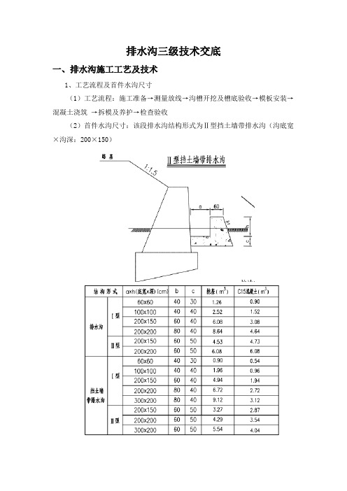 排水沟三级技术交底