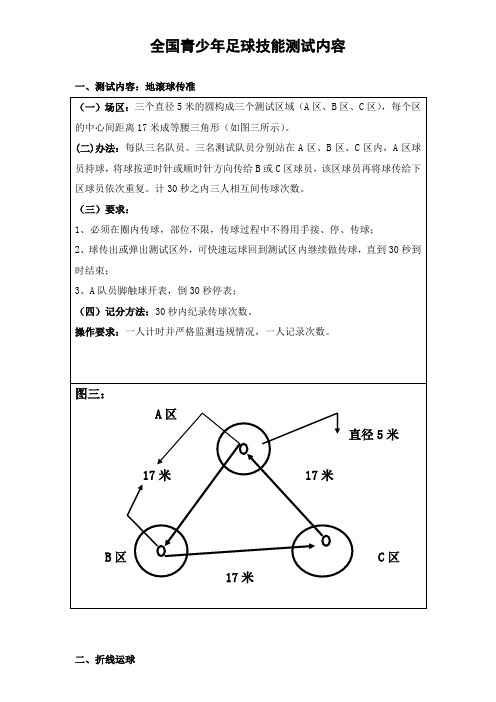 全国青少年足球技能测试内容