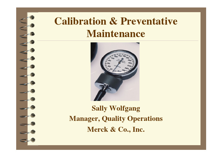 Clibration & Preventative Maintenance