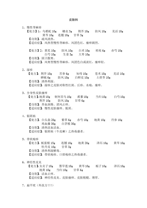 免煎中药专病专方-皮肤科