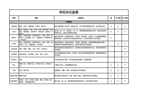 爱康国宾体检套餐项目