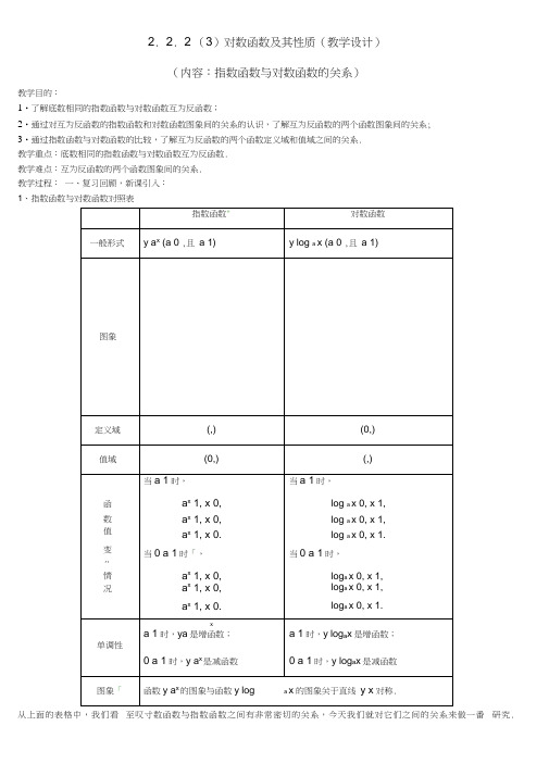 高中数学2.2.2对数函数及其性质(3)教案新人教版必修1