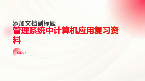 管理系统中计算机应用复习资料