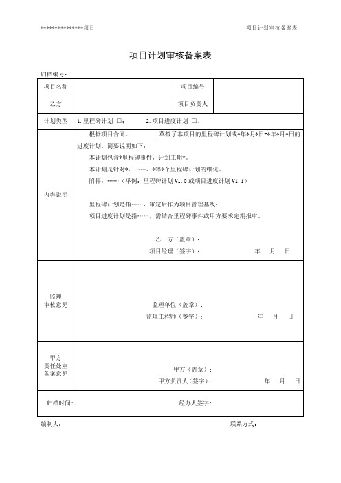 3-项目计划审核备案表—模板