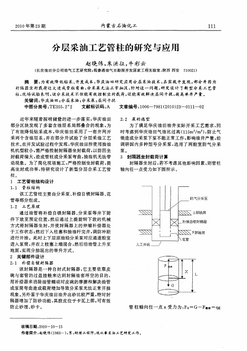 分层采油工艺管柱的研究与应用