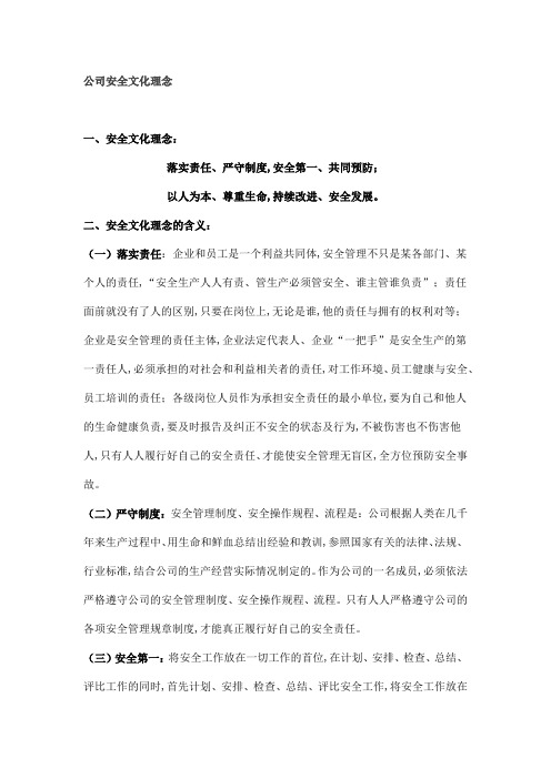 公司安全文化理念