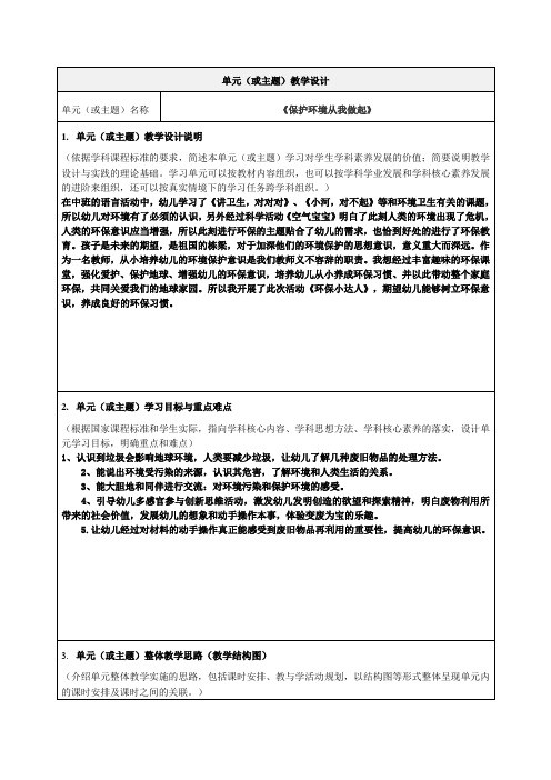 《保护环境从我做起》教学设计-优秀教案