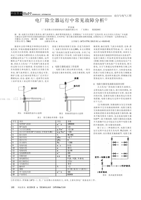 电厂除尘器运行中常见故障分析