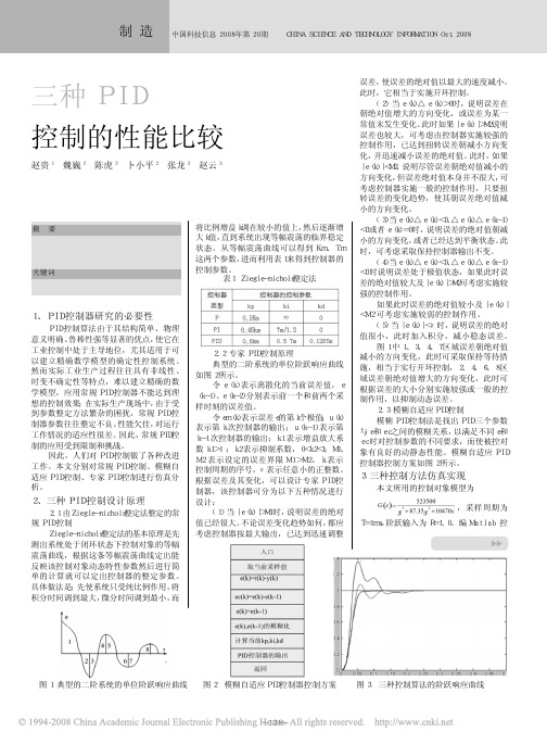 三种PID控制的性能比较