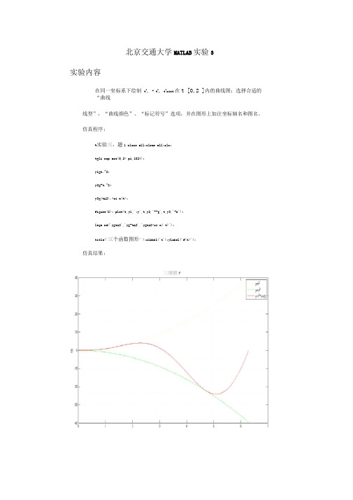 北京交通大学MATLAB实验