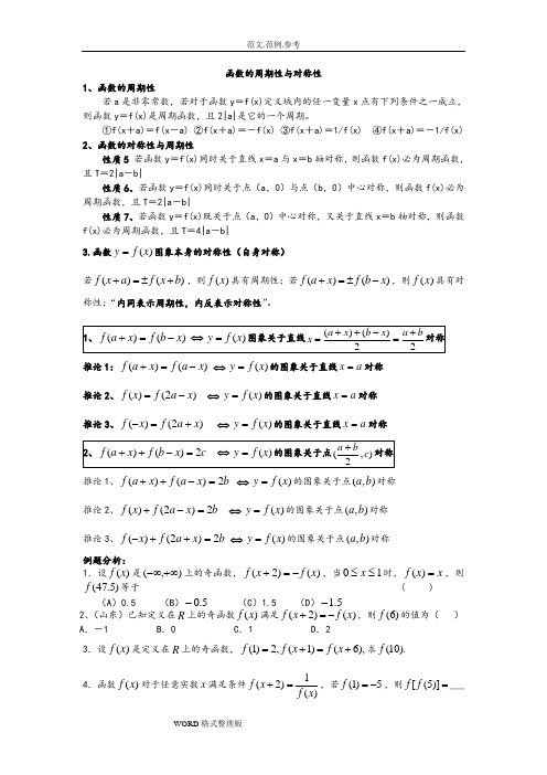 函数的周期性和对称性