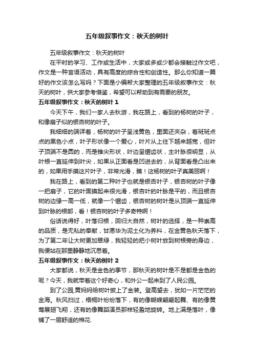 五年级叙事作文：秋天的树叶