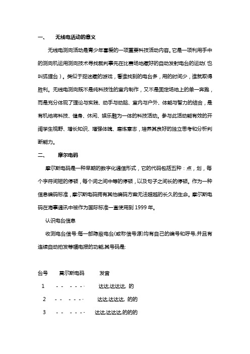 无线电活动 培训资料