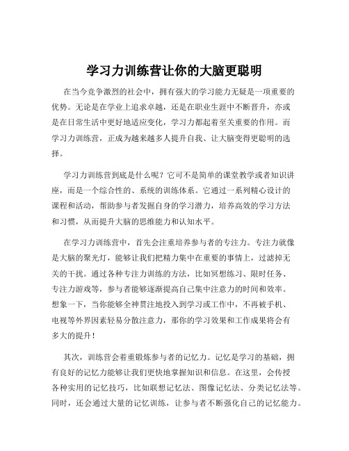 学习力训练营让你的大脑更聪明