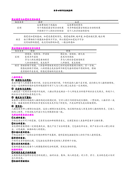 医学心理学简答题(详细)