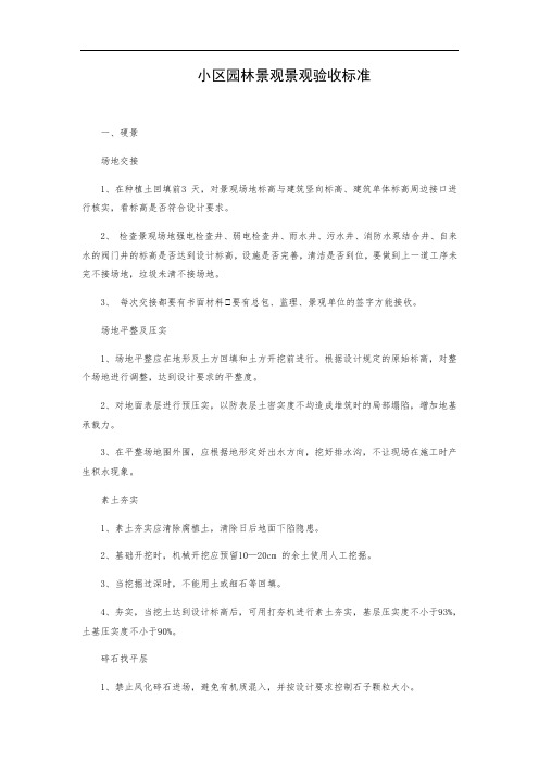 园林景观验收实用标准化