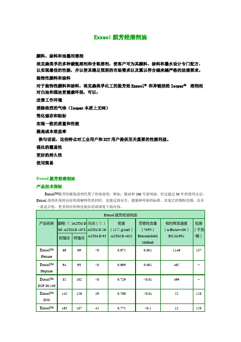 Exxsol脱芳烃溶剂油