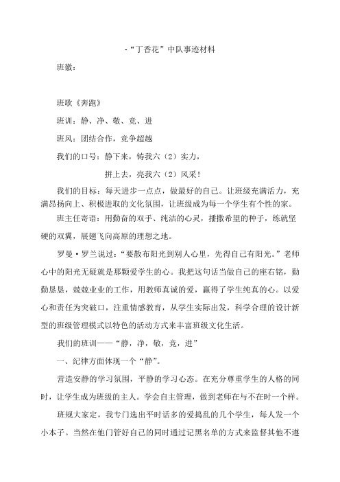 -“丁香花”中队事迹材料