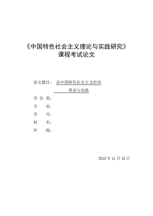 中国特色社会主义理论与实践论文