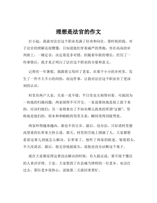 理想是法官的作文