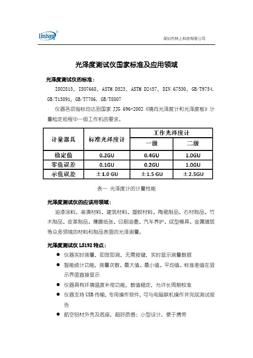 光泽度测试仪国家标准及应用领域