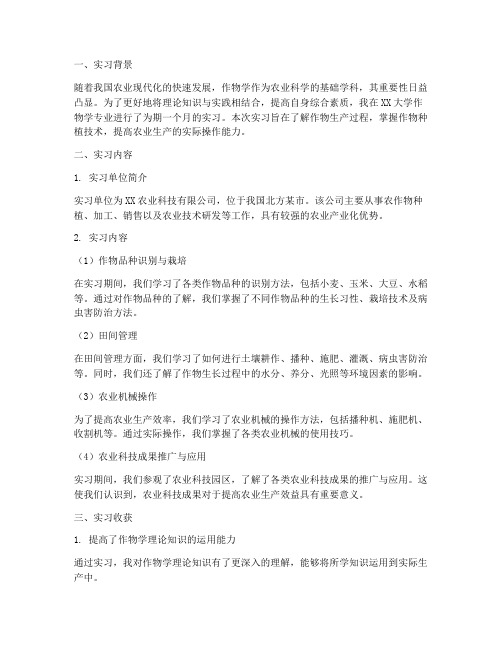 作物学实习报告