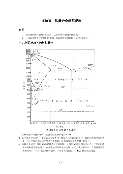 【材料课件】实验五铁碳合金组织观察