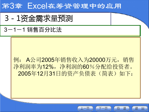 第三章 EXCEL筹资管理应用