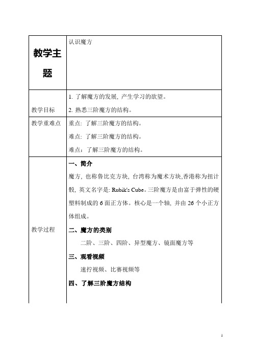 魔方社团教案