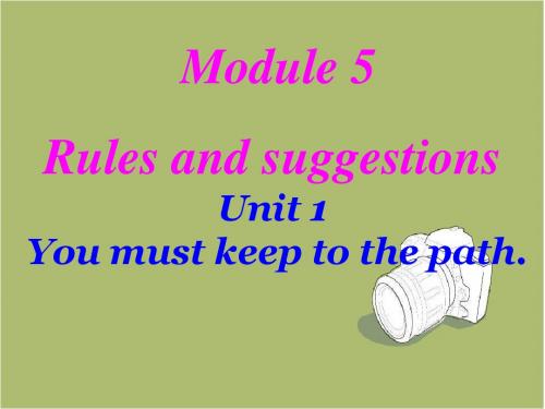 外研版九年级下Module5 Rules and suggestions Unit1 You must keep to the path课件