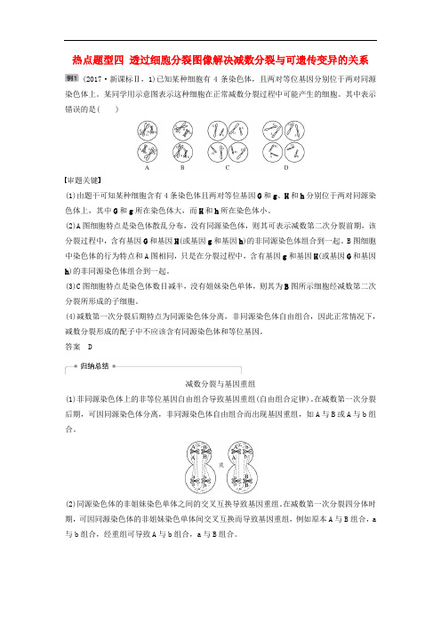 2020_2020学年高考生物大一轮复习热点题型四透过细胞分裂图像解决减数分裂与可遗传变异的关系学案_3104