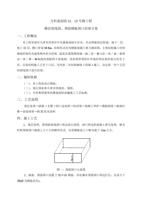 放线洞口封堵方案