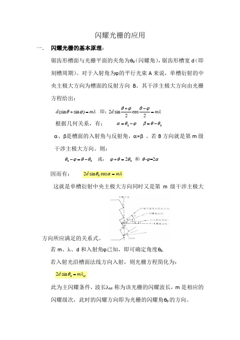 闪耀光栅的应用