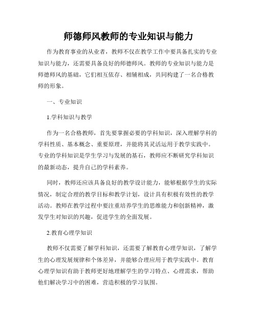 师德师风教师的专业知识与能力