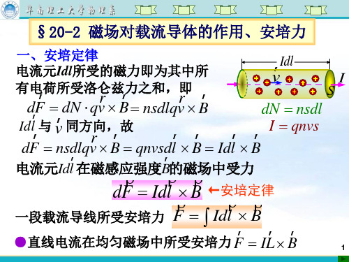 10第十讲 磁场对载流导线的作用、磁场对载流线圈的作用、磁力的功