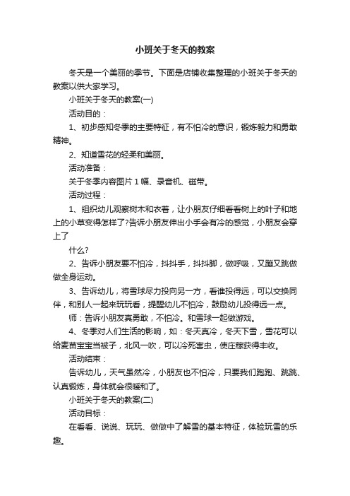 小班关于冬天的教案