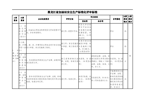 加油站安全生产标准化评审标准打分表