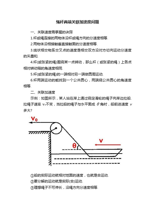 绳杆两端关联加速度问题