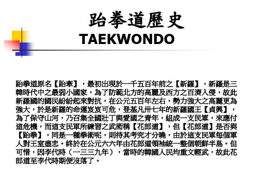 跆拳道历史TAEKWONDO