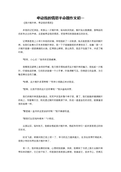 牵动我的情思半命题作文初一