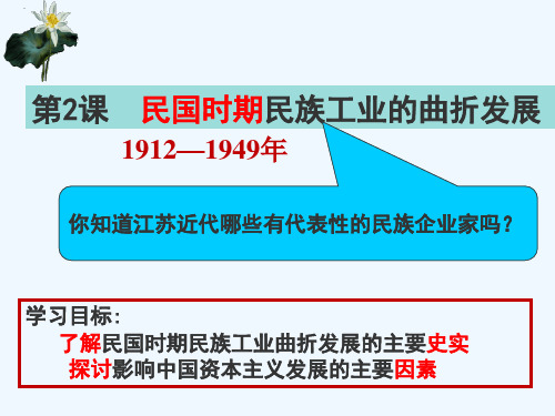 2020_2021学年高中历史专题二近代中国资本主义的曲折发展二民国年间民族工业的曲折发展2教学课件