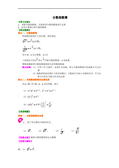 分数指数幂 知识讲解