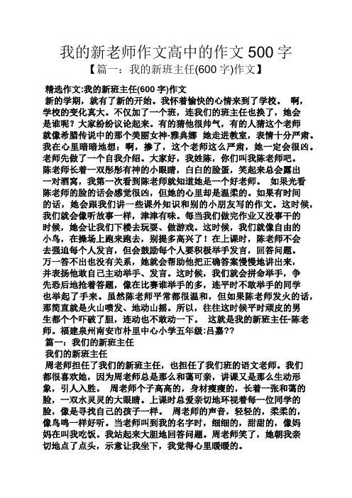 我的新老师作文高中的作文500字