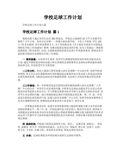 学校足球工作计划