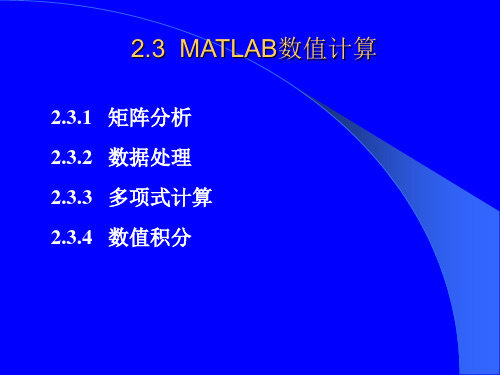 2.3 MATLAB数值计算31页PPT文档